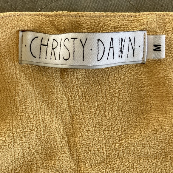 CHRISTY DAWN š§ butter yellow rayon crepe wrap dress size medium - Picture 9 of 10